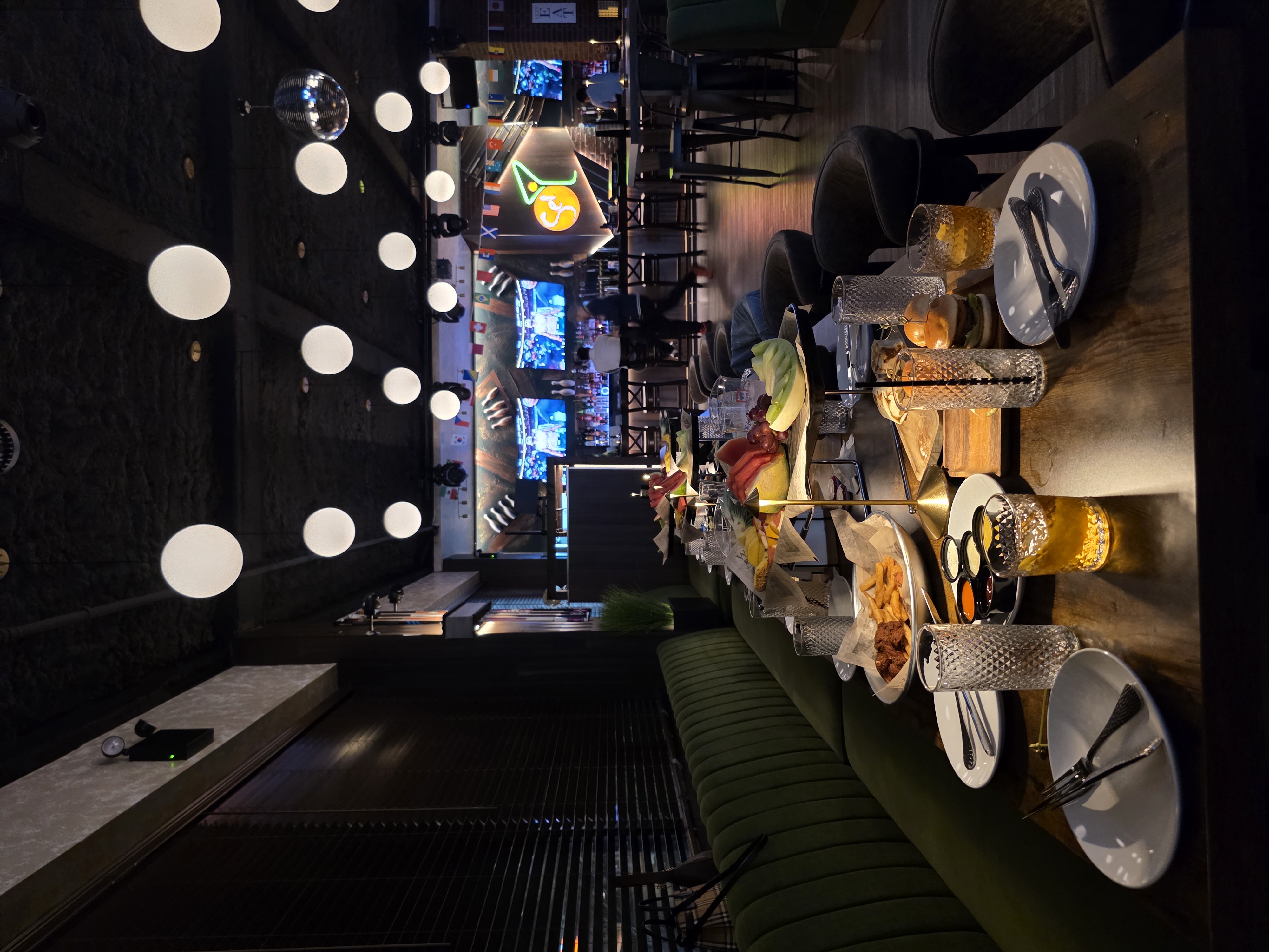 Banquet table overlooking the SET bar